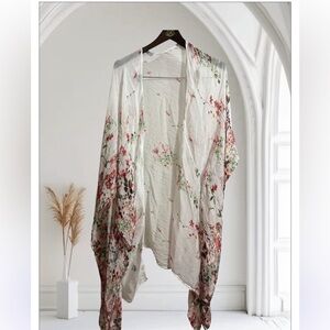Elena Baldi Made in Italy Floral Kimono Cardigan Silk Blend OS Women